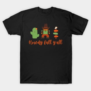 Howdy Fall Yall Cowboy and Cactus T-Shirt